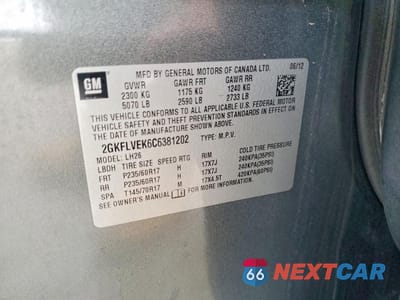 Zdjęcie 13 z 13 samochodu: 2012 GMC TERRAIN SLT VIN:2GKFLVEK6C6381202 - miniatura