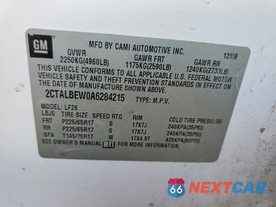 Zdjęcie 12 z 13 samochodu: 2010 GMC TERRAIN SLE VIN:2CTALBEW0A6284215 - miniatura