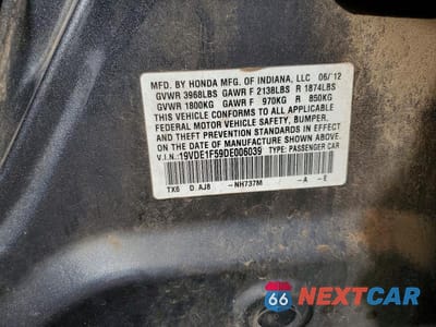 Zdjęcie 12 z 12 samochodu: 2013 ACURA ILX 20 PREMIUM VIN:19VDE1F59DE006039 - miniatura