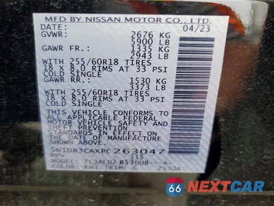 Zdjęcie 13 z 13 samochodu: 2023 NISSAN PATHFINDER SL VIN:5N1DR3CAXPC263047 - miniatura