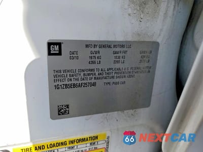 Zdjęcie 12 z 12 samochodu: 2010 CHEVROLET MALIBU LS VIN:1G1ZB5EB6AF257048 - miniatura