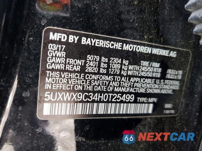 Zdjęcie 13 z 13 samochodu: 2017 BMW X3 XDRIVE28I VIN:5UXWX9C34H0T25499 - miniatura