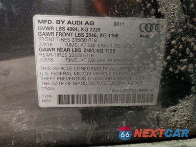 Zdjęcie 13 z 13 samochodu: 2018 AUDI Q3 PREMIUM PLUS VIN:WA1JCCFS3JR008168 - miniatura