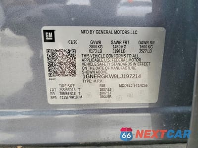 Zdjęcie 13 z 14 samochodu: 2020 CHEVROLET TRAVERSE LT VIN:1GNERGKW9LJ197214 - miniatura