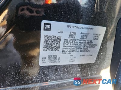 Zdjęcie 13 z 14 samochodu: 2023 CHEVROLET TRAILBLAZER LS VIN:KL79MMS27PB080622 - miniatura