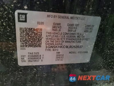 Zdjęcie 13 z 13 samochodu: 2020 CHEVROLET SUBURBAN K1500 LT VIN:1GNSKHKC9LR252037 - miniatura