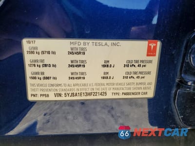 Zdjęcie 12 z 12 samochodu: 2017 TESLA MODEL S VIN:5YJSA1E13HF221425 - miniatura