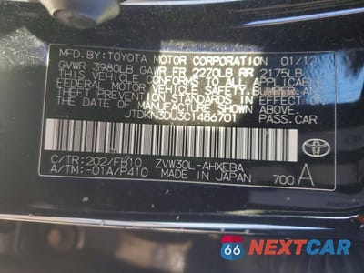 Zdjęcie 12 z 12 samochodu: 2012 TOYOTA PRIUS VIN:JTDKN3DU3C1486701 - miniatura