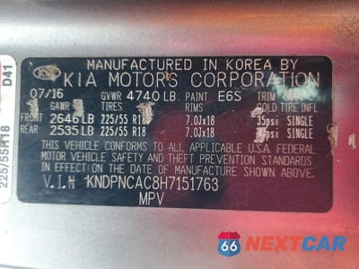 Zdjęcie 13 z 13 samochodu: 2017 KIA SPORTAGE EX VIN:KNDPNCAC8H7151763 - miniatura