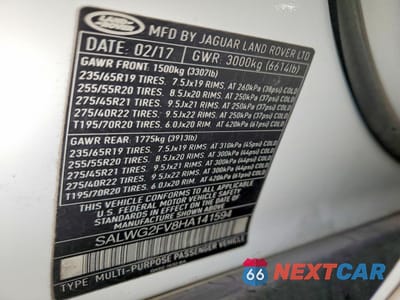 Zdjęcie 12 z 12 samochodu: 2017 LAND ROVER RANGE ROVER SPORT SE VIN:SALWG2FV8HA141594 - miniatura