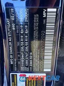 Zdjęcie 10 z 14 samochodu: 2019 MERCEDES-BENZ GLC 300 4MATIC VIN:WDC0G4KB9KV172092 - miniatura