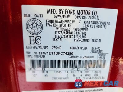 Zdjęcie 12 z 12 samochodu: 2013 FORD F150 SUPERCREW VIN:1FTFW1ET1DFC74280 - miniatura