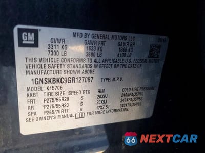 Zdjęcie 13 z 13 samochodu: 2016 CHEVROLET TAHOE K1500 LT VIN:1GNSKBKC9GR127087 - miniatura