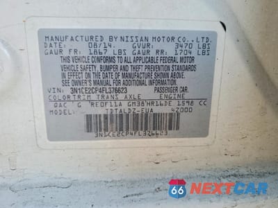 Zdjęcie 12 z 13 samochodu: 2015 NISSAN VERSA NOTE SV VIN:3N1CE2CP4FL376623 - miniatura