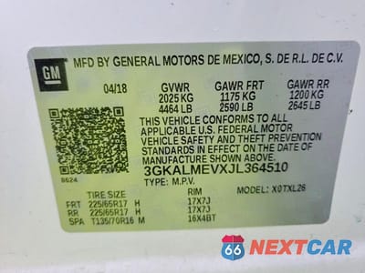 Zdjęcie 12 z 12 samochodu: 2018 GMC TERRAIN SLE VIN:3GKALMEVXJL364510 - miniatura