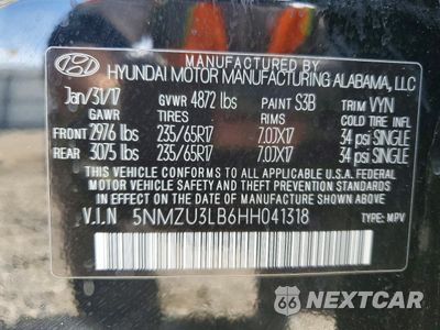 Zdjęcie 13 z 13 samochodu: 2017 HYUNDAI SANTA FE SPORT 2.4L VIN:5NMZU3LB6HH041318 - miniatura