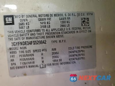 Zdjęcie 12 z 12 samochodu: 2015 CADILLAC SRX PREMIUM COLLECTION VIN:3GYFNDE34FS529842 - miniatura