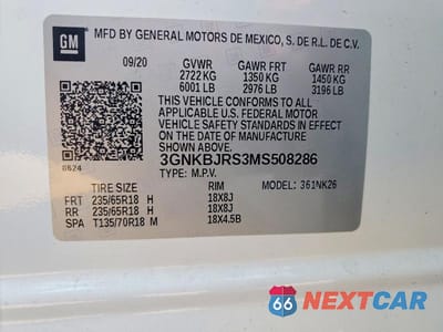 Zdjęcie 13 z 13 samochodu: 2021 CHEVROLET BLAZER 3LT VIN:3GNKBJRS3MS508286 - miniatura