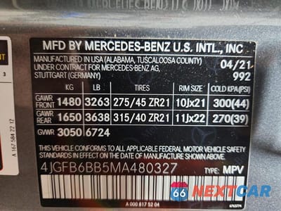 Zdjęcie 13 z 13 samochodu: 2021 MERCEDES-BENZ GLE AMG 53 4MATIC VIN:4JGFB6BB5MA480327 - miniatura