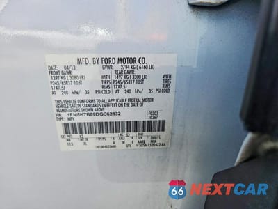 Zdjęcie 13 z 13 samochodu: 2013 FORD EXPLORER VIN:1FM5K7B89DGC62832 - miniatura