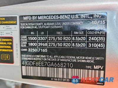 Zdjęcie 13 z 13 samochodu: 2016 MERCEDES-BENZ GL 450 4MATIC VIN:4JGDF6EE7GA668210 - miniatura