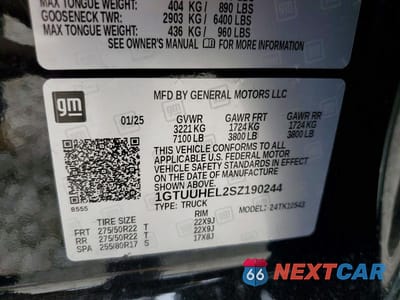 Zdjęcie 13 z 13 samochodu: 2025 GMC SIERRA K1500 DENALI ULTIMATE VIN:1GTUUHEL2SZ190244 - miniatura