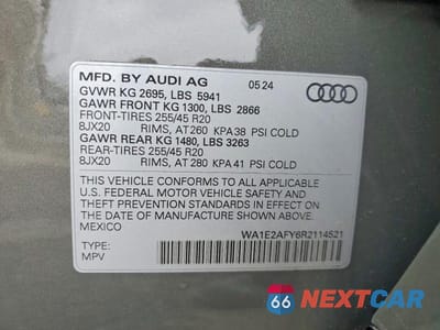 Zdjęcie 13 z 13 samochodu: 2024 AUDI Q5 E PREMIUM PLUS 55 VIN:WA1E2AFY6R2114521 - miniatura