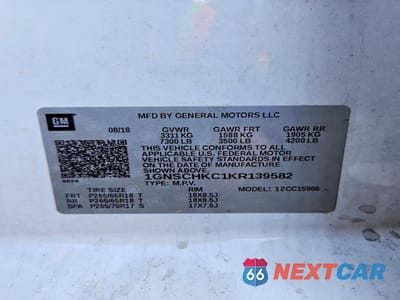 Zdjęcie 13 z 13 samochodu: 2019 CHEVROLET SUBURBAN C1500 LT VIN:1GNSCHKC1KR139582 - miniatura