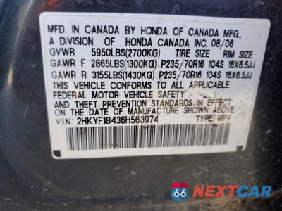 Zdjęcie 13 z 13 samochodu: 2006 HONDA PILOT EX VIN:2HKYF18436H563974 - miniatura