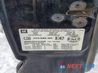 Zdjęcie 12 z 12 samochodu: 2004 CHEV SILVERADO K1500 VIN:2GCEK19T741214108 - miniatura