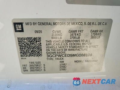 Zdjęcie 12 z 12 samochodu: 2021 CHEVROLET SILVERADO C1500 LT VIN:3GCPWCED5MG108108 - miniatura