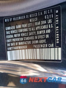 Zdjęcie 12 z 12 samochodu: 2015 VOLKSWAGEN GTI VIN:3VWTT7AU0FM069630 - miniatura