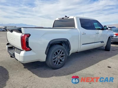 Trzecie zdjęcie samochodu z tyłu: 2023 TOYOTA TUNDRA PLATINUM VIN:5TFNA5EC6PX019432 - miniatura