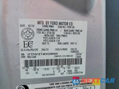 Zdjęcie 12 z 12 samochodu: 2014 FORD F150 SUPERCREW VIN:1FTFW1ET4EKD86905 - miniatura