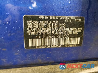 Zdjęcie 12 z 13 samochodu: 2024 SUBARU WRX PREMIUM VIN:JF1VBAH61R9812355 - miniatura