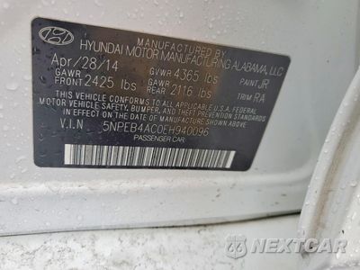 Zdjęcie 12 z 12 samochodu: 2014 HYUNDAI SONATA GLS VIN:5NPEB4AC0EH940096 - miniatura