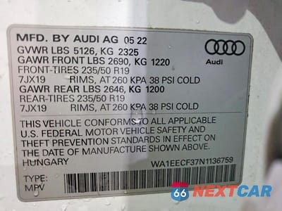 Zdjęcie 13 z 13 samochodu: 2022 AUDI Q3 PREMIUM PLUS S LINE 45 VIN:WA1EECF37N1136759 - miniatura