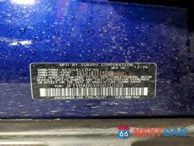 Zdjęcie 12 z 12 samochodu: 2024 SUBARU WRX VIN:JF1VBAB6XR9820169 - miniatura