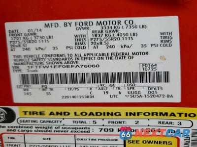 Zdjęcie 12 z 12 samochodu: 2014 FORD F150 SUPERCREW VIN:1FTFW1EF0EFA76060 - miniatura