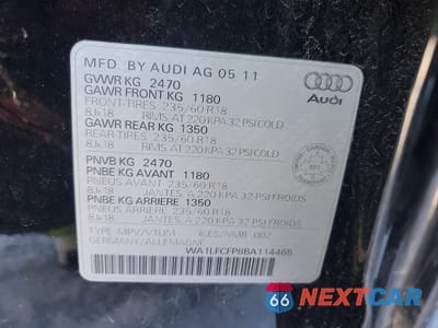 Zdjęcie 14 z 14 samochodu: 2011 AUDI Q5 PREMIUM PLUS VIN:WA1LFCFP8BA114465 - miniatura