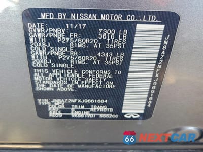 Zdjęcie 13 z 13 samochodu: 2018 INFINITI QX80 BASE VIN:JN8AZ2NFXJ9661684 - miniatura