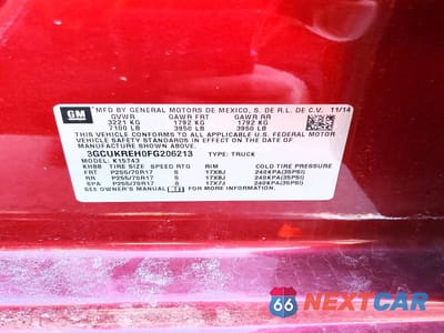 Zdjęcie 13 z 13 samochodu: 2015 CHEVROLET SILVERADO K1500 LT VIN:3GCUKREH0FG206213 - miniatura
