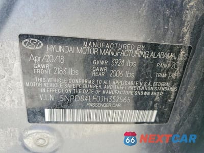 Zdjęcie 13 z 13 samochodu: 2018 HYUNDAI ELANTRA SEL VIN:5NPD84LF0JH352565 - miniatura