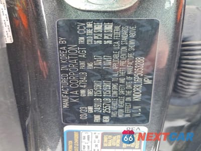 Zdjęcie 13 z 13 samochodu: 2023 KIA NIRO EV VIN:KNDCR3L16P5053288 - miniatura