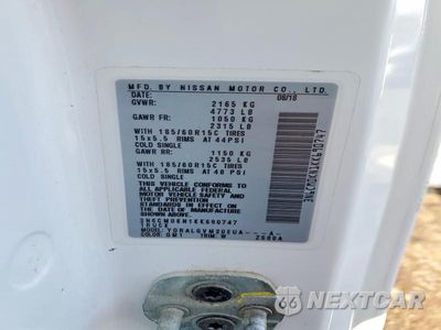 Zdjęcie 14 z 14 samochodu: 2019 NISSAN NV200 SV VIN:3N6CM0KN1KK690747 - miniatura
