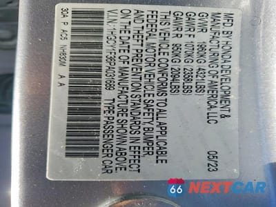Zdjęcie 12 z 12 samochodu: 2023 HONDA ACCORD EX VIN:1HGCY1F36PA031689 - miniatura