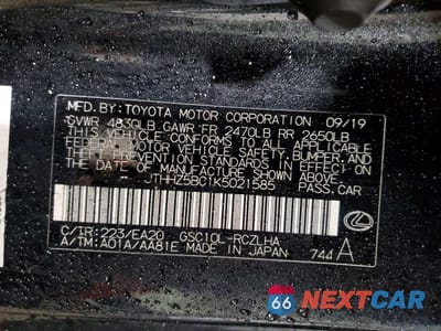 Zdjęcie 12 z 13 samochodu: 2019 LEXUS RC 350 VIN:JTHHZ5BC1K5021585 - miniatura