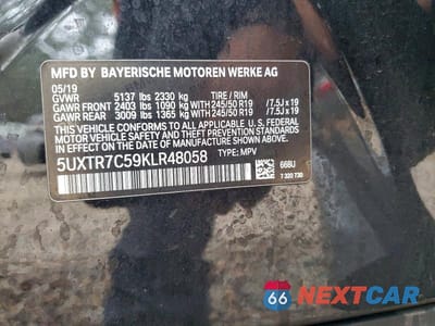 Zdjęcie 13 z 13 samochodu: 2019 BMW X3 SDRIVE30I VIN:5UXTR7C59KLR48058 - miniatura