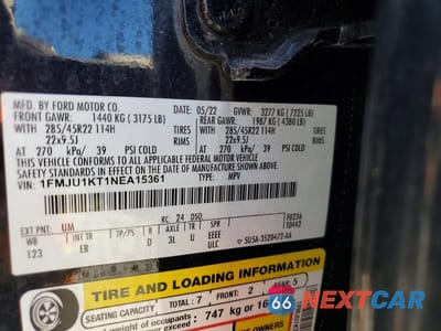 Zdjęcie 14 z 14 samochodu: 2022 FORD EXPEDITION LIMITED VIN:1FMJU1KT1NEA15361 - miniatura