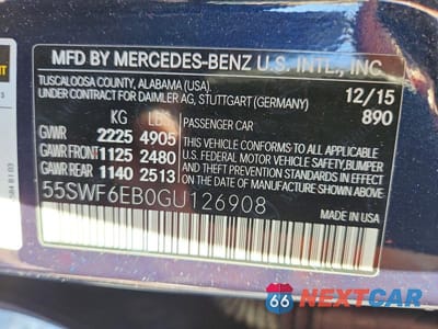 Zdjęcie 12 z 12 samochodu: 2016 MERCEDES-BENZ C 450 4MATIC AMG VIN:55SWF6EB0GU126908 - miniatura